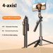 4-Axis Selfie Stick Tripod With 360° Rotation & Bluetooth Remote - 1.7m/1.8m Alloy Stand For Stable Vlogging & Photography (Optional Ring Light)_voghion.com