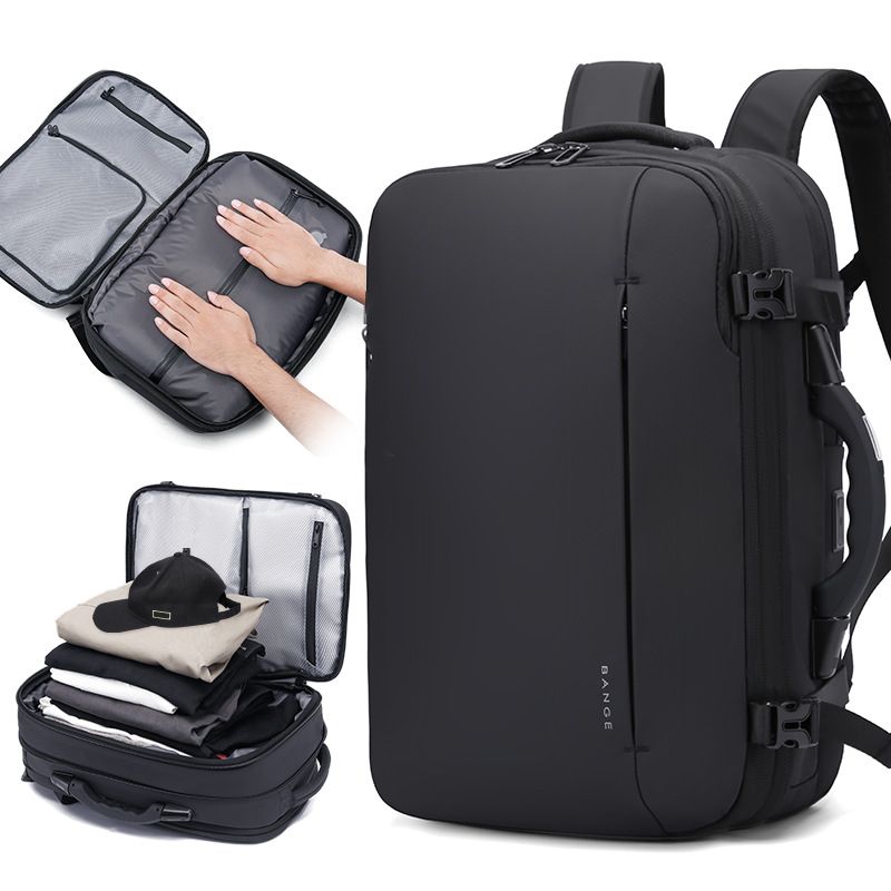 Vacuum Storage Backpack For Men, Large Capacity, Business Travel, Weighable Computer Bag, Expandable Backpack_voghion.com
