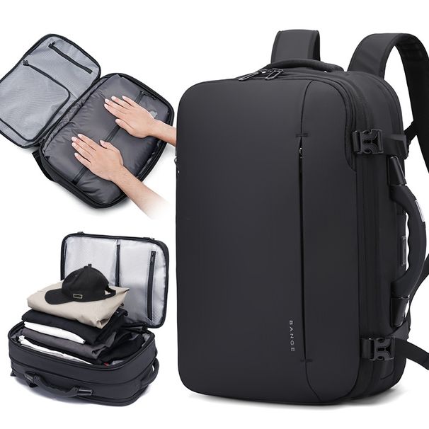 Vacuum Storage Backpack For Men, Large Capacity, Business Travel, Weighable Computer Bag, Expandable Backpack_voghion.com