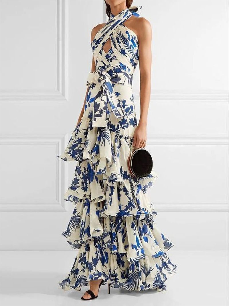 Women's lace Lorita skirt print dress_voghion.com