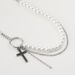 Kenjie Herfst Winter Nieuwe Kruis Hanger Gelaagde Ketting Ins Stijl Modeketting Parel Oorbelset_voghion.com