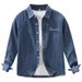 Retro Denim Long Sleeved Shirt For Men, Fashionable And Versatile, Artistic And Casual Loose Top_voghion.com