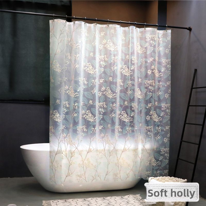 Set Thickened Bathroom Door Partition Perforated Mildew-Proof Hanging Waterproof Shower Window Curtain_voghion.com
