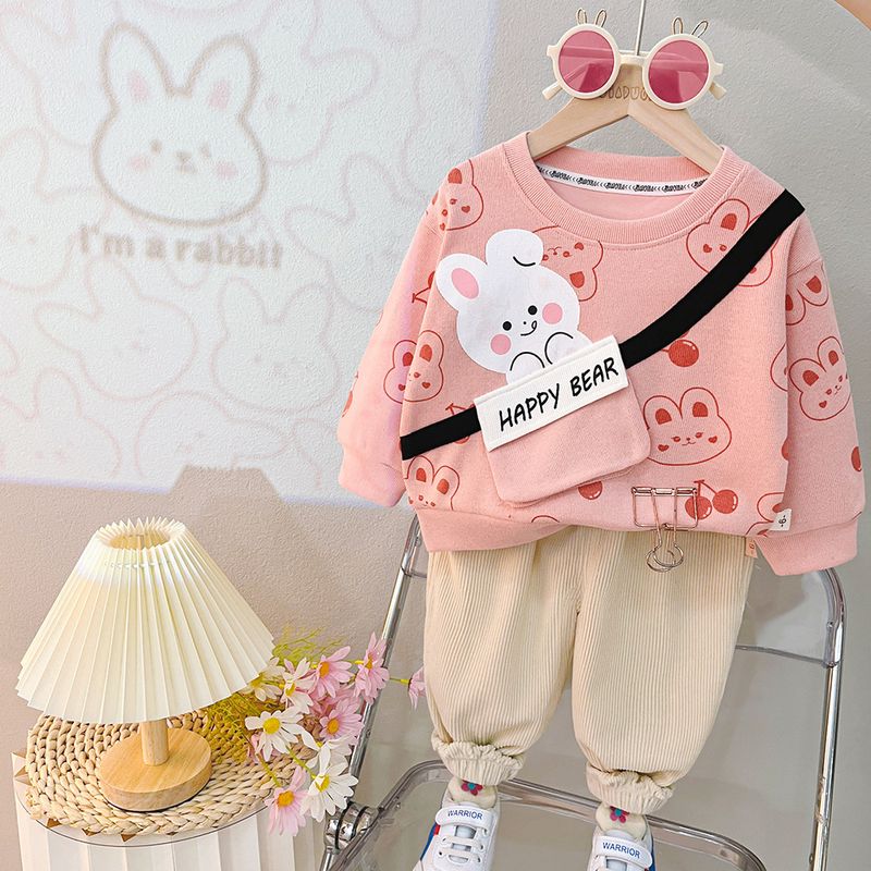 Tuta sportiva alla moda, a maniche lunghe, con stampa di cartoni animati e animali, per bambini e bambine, nuova primavera coreana_voghion.com