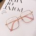 New Fashion Women's Photochromic Glasses Large Frame Square Ins Style Plain Mirror Starlight Fine Sparkle Sunglasses_voghion.com