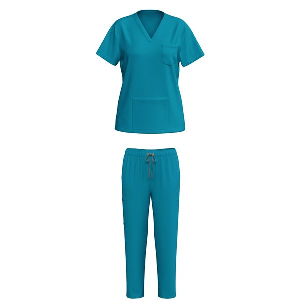 Dammekleeder Handwäsche Schnelldréchnend Infirmièrekleeder Kuerzärmlech Handwäsche_voghion.com