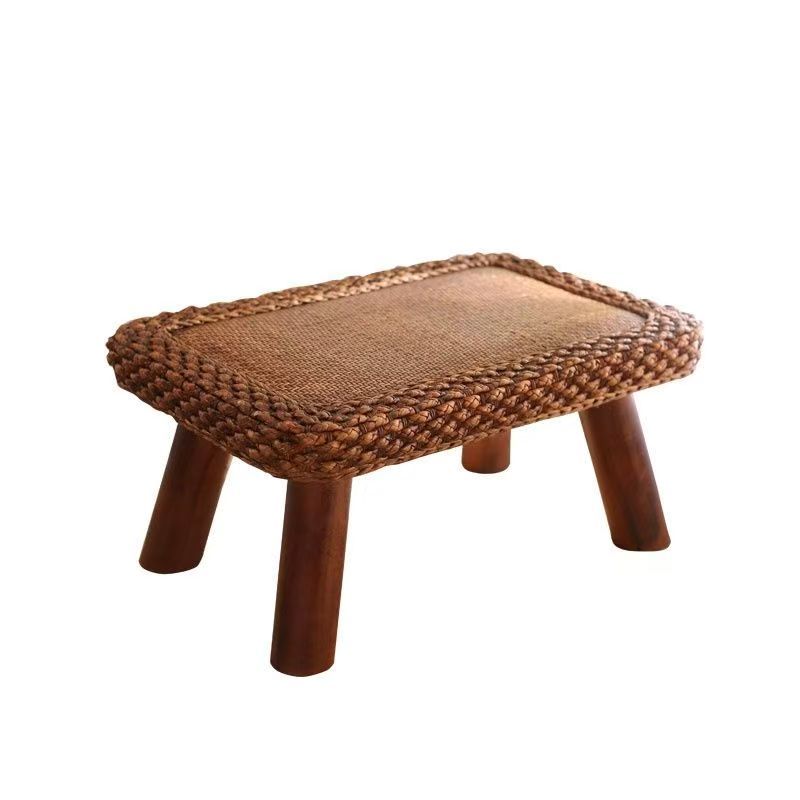 Mesa pequena de palha e videira Wannilen; Mesa de centro para quarto; Mesa de assento de janela; Mesa de centro de tatame simples; Mesa de chão para estadia em casa de família_voghion.com