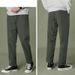 Men's Clothing Men's Casual Pants Spring and Summer Loose Trendy All Match Elastic Straight Nine Point Casual Pants Overalls_voghion.com