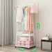 Adjustable Rolling Garment Rack – 3-Tier Steel Clothes Organizer With Wheels (Modern, Space-Saving, Multi-Functional)_voghion.com