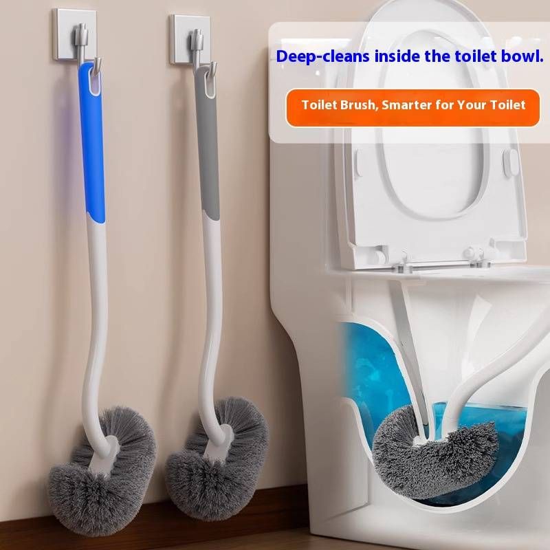 Flexible Angle Toilet Brush - Soft Bristle Cleaning Brush With Ergonomic Handle, Deep Clean Design For Hard-to-Reach Areas_voghion.com