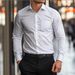 Camicia da uomo a maniche lunghe, classica, slim fit, in misto cotone di alta qualità, comoda e traspirante, per abbigliamento business e casual._voghion.com