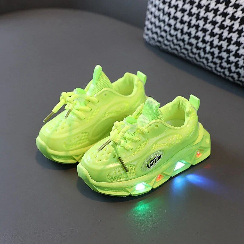 SHLIANG dziecięce buty LED w stylu casual chłopcy dziewczęta tenisówki siatkowe oddychające buty oświetleniowe dziecięce sportowe buty do chodzenia SA029_voghion.com