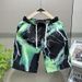 Korean Version Of Trendy Ins Sports Shorts, Summer Thin And Loose Oversized Shorts, Graffiti Full Print Lightweight Beach Pants_voghion.com