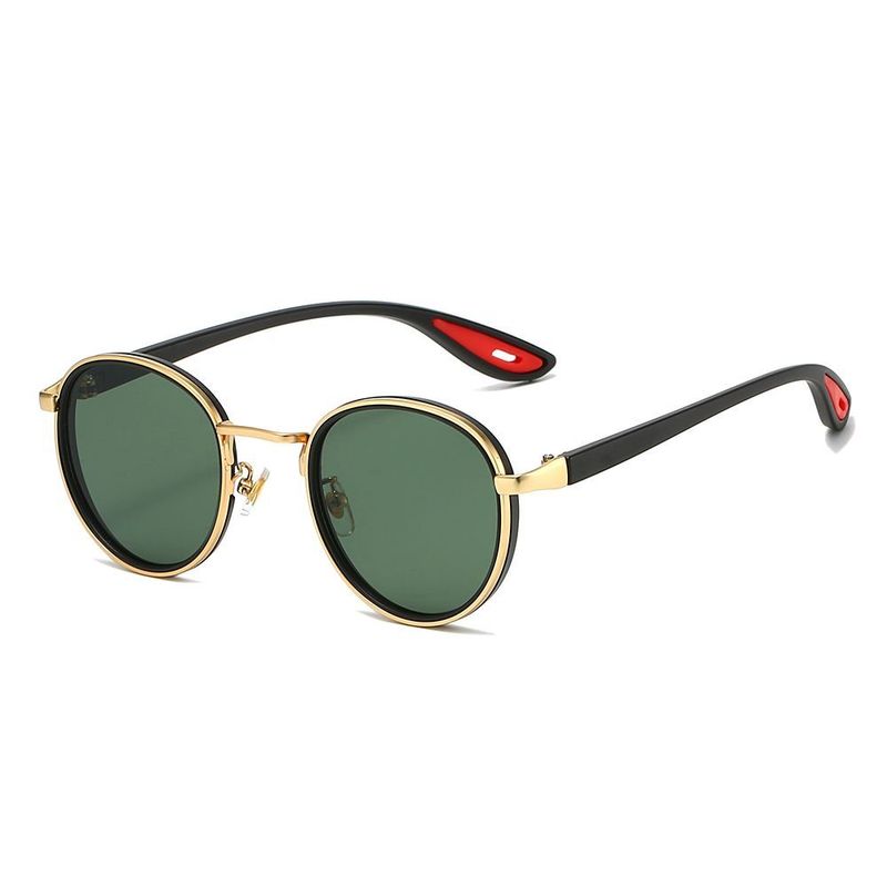 Lunettes de soleil rondes rétro hip-hop de grande valeur pour hommes, personnalisées, mode vacances, spectacle photo, lunettes de soleil concaves fines pour femmes_voghion.com