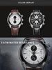 Men Watches Original Leather Quartz Wristwatch Military Chronograph Big Dial Sports Clock_voghion.com