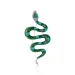 Spilla a forma di serpente decorata con smalto verde e strass con accenti di gemme a forma di lacrima, regalo audace per le feste di alta qualità per lei_voghion.com