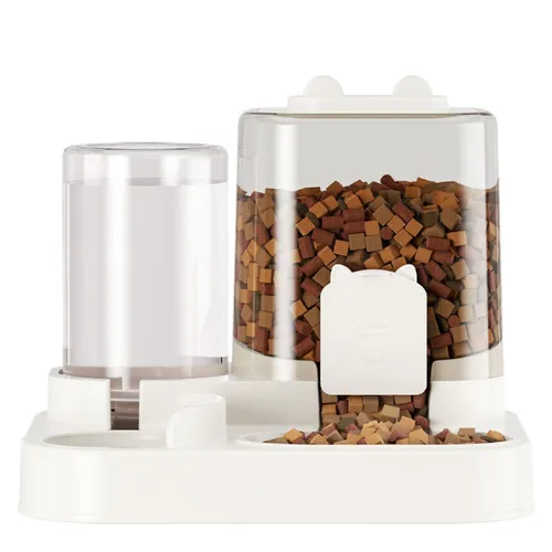 Kattenvoerbak, Automatische voerbak, Automatische scheiding van droog en nat, Automatische waterafgifte voor hondenvoer, Grote capaciteit voor dierenvoer_voghion.com