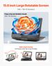 Portable DVD Player 15.6 Inch HD Swivel Display Screen 4.5-5 H Built-in Battery_voghion.com