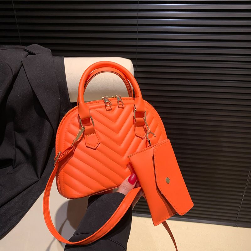 Borse da donna, borse popolari primaverili, borse da donna alla moda e versatili, borse a conchiglia a righe in due pezzi, borsa a tracolla singola piccola per temperamento femminile_voghion.com