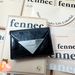New Korean niche fennec cowhide truck bag with triangular flap, identification card bag, classic change multi-color_voghion.com