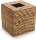 Rattanbox quadratisch, handgewebter Taschentuchhalter aus Korbgeflecht, 5,5 x 14,5 cm, Naturfarbe_voghion.com