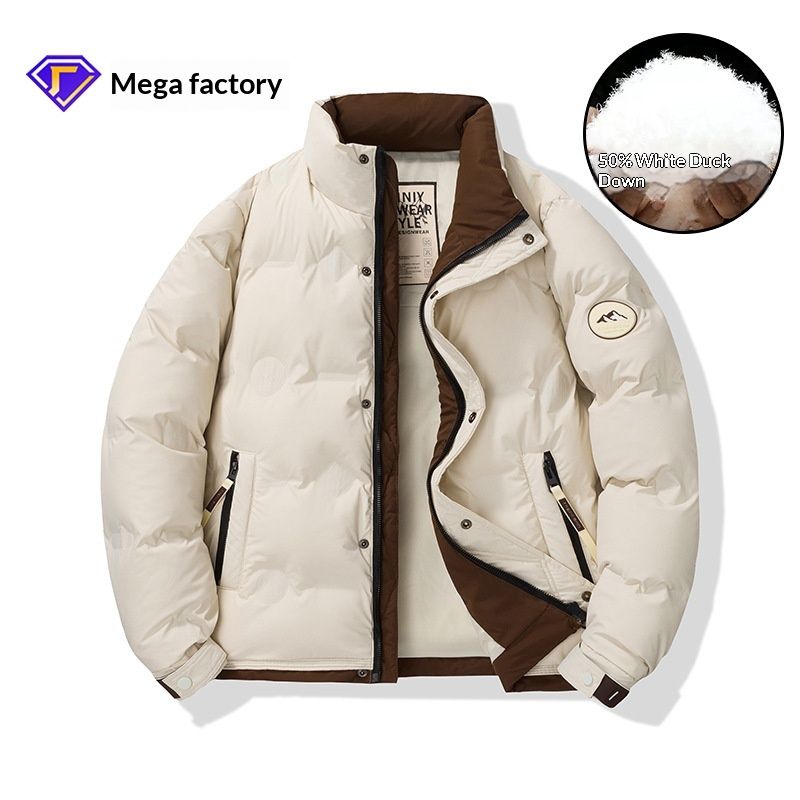 Lunar Apex Cross-Border Stand Collar Jacket Men Winter New Loose Thickened 50% White Duck Down Casual Top Coat Cold-Proof_voghion.com
