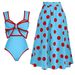 Costume da bagno bikini da spiaggia a due pezzi europeo e americano 2025 da donna, con protezione solare, sottile, con cintura._voghion.com