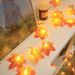10 LED Maple Leaf String Lights - Battery Operated Decorative Fairy Lights For Wedding, Thanksgiving, Party & Home Decor (1.5m, 10 Lights, Sunset Red)_voghion.com
