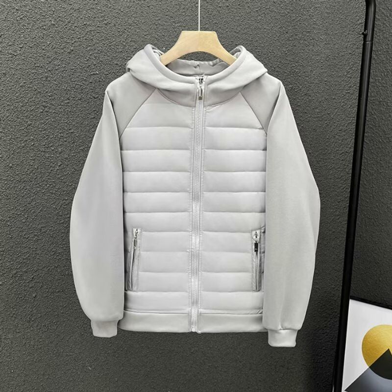 Women's Clothing Autumn Cotton Casual Hooded Lining Full Edge Light Sweater Jacket Casual Top_voghion.com