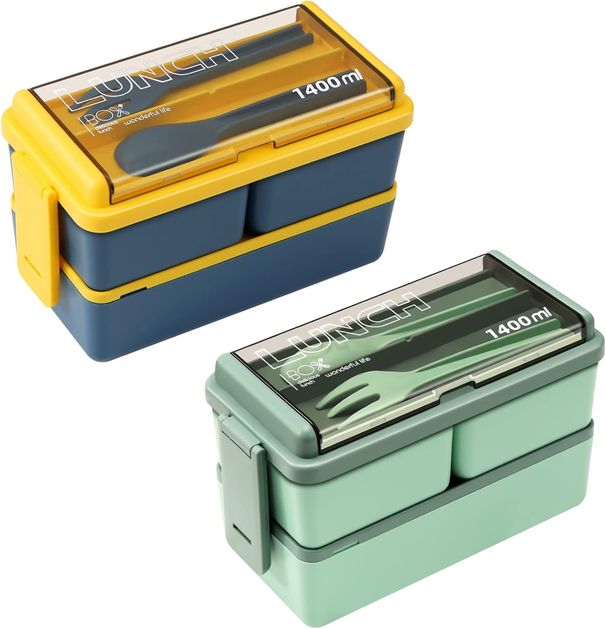 Bento impilabile da 49 once - Confezione da 2 eco-compatibile_voghion.com