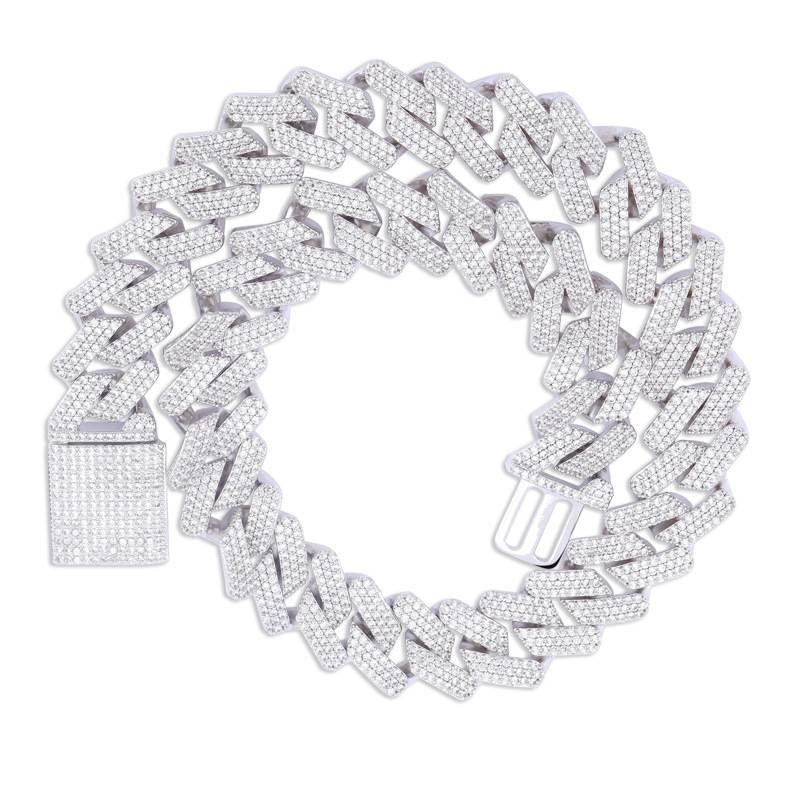 New 20mm Box Buckle Miami Cuban Chain Full Of Zircon Hip Hop Men's Necklace Gold Jewelry_voghion.com