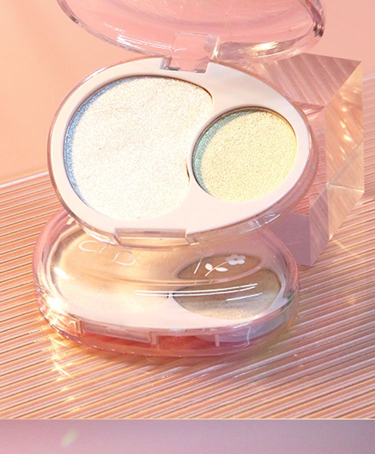 Mashed Potato High-gloss Powder Compact, Sparkling Eyeshadow, Body, Face And Eye Contouring, Brightening And Three-dimensional_voghion.com