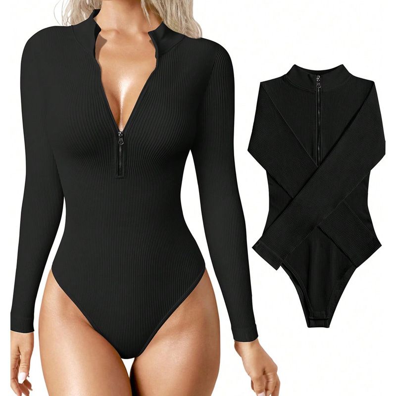 Women's Clothing Quick-drying Seamless Yoga Jumpsuit One-piece Sexy Long-sleeved One-piece Sports Fitness Yoga Clothes_voghion.com