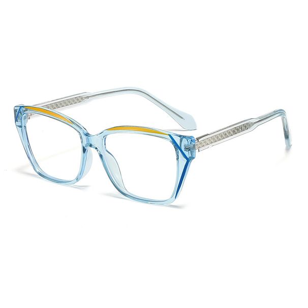 New Anti Blue Light Glasses For Women, PC Plug-in Legs, Fashionable Board Color Flat Mirror, Can Be Equipped With Mirror_voghion.com