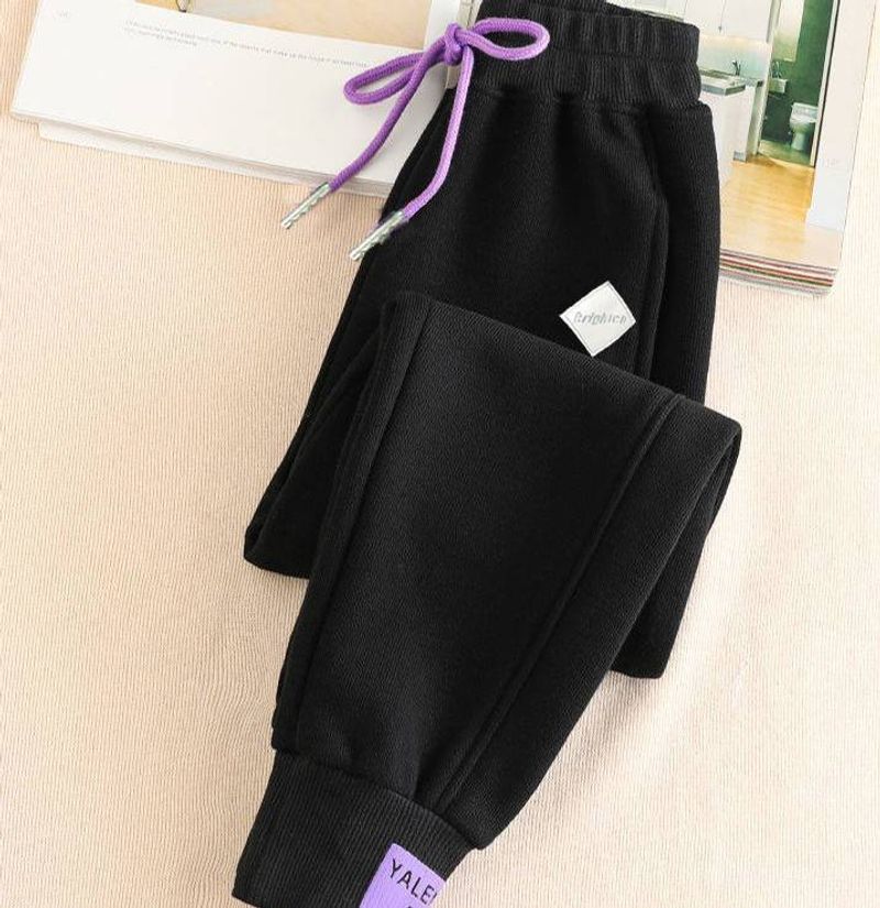 Women's new loose velvet sweatpants thickened Korean style leggings trendy sports pants_voghion.com