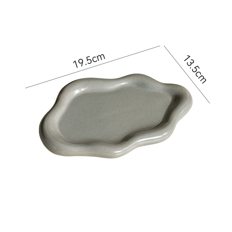 Byron Ins Electroplated Silver Tray Photo Props Jewelry Storage Tray Display Tray Light Luxury Ceramic Jewelry Ornaments_voghion.com