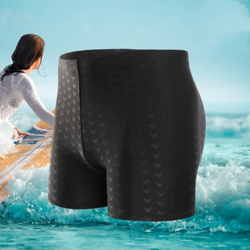 Bionic Shark Skin Men's Flat-angle, Large-sized, High-waisted Hot Spring Swimming Trunks Trend_voghion.com
