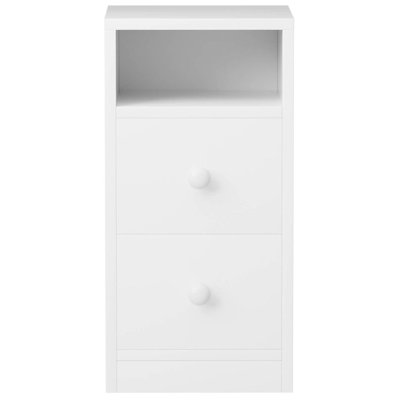 Nachttisch mit zwei Schubladen, weiß, 2 Stück_voghion.com