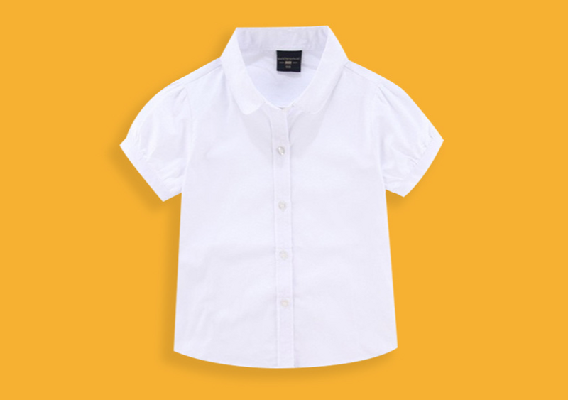 Children's White Shirt Short Sleeves Summer Style Free Ironing Performance Activities Performance Elementary School Uniforms_voghion.com