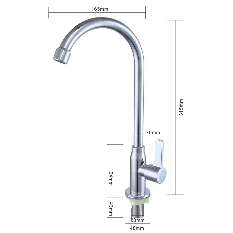 Rubinetto per acqua fredda con maniglia singola in acciaio inossidabile 304, lavello da cucina, montaggio in superficie, finitura spazzolata, rubinetto girevole verticale_voghion.com