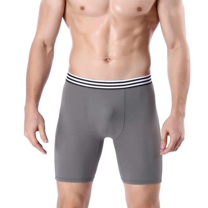  Intimo da uomo Boxer da corsa da uomo in cotone allungato con gamba antiusura, boxer taglie forti_voghion.com