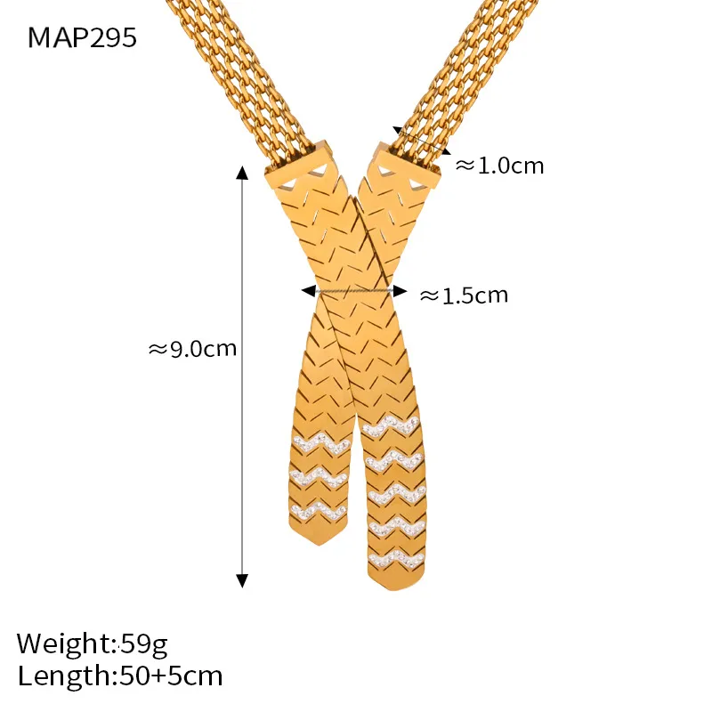 New Niche Design Fashionable Personality Titanium Steel Plated Dia Cross Pendant Necklace Jewelry_voghion.com