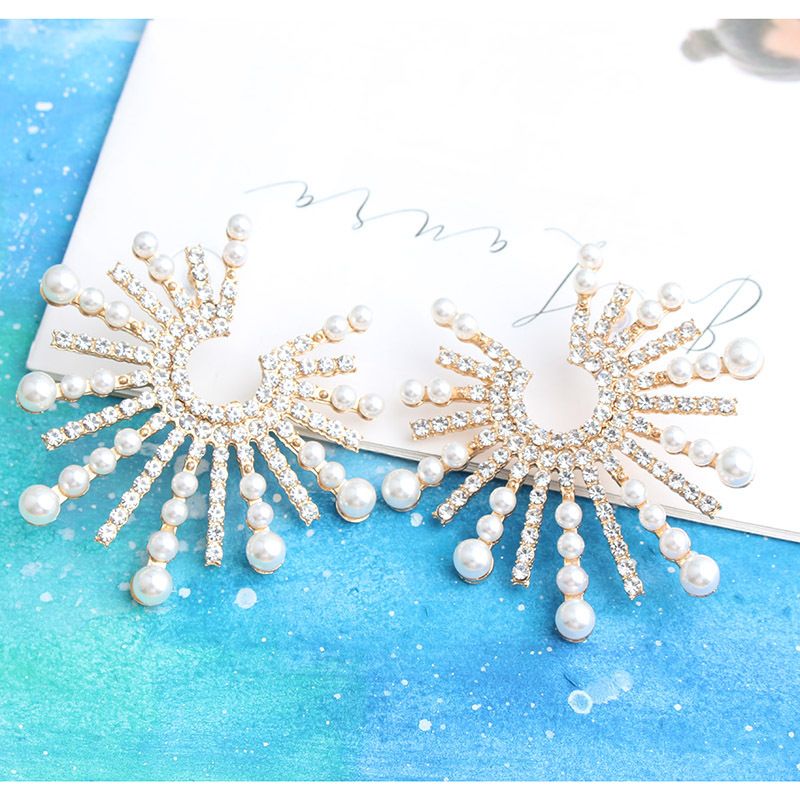 urious Wer Alloy Plating Perle artificiali Rhies Orecchini da donna 1 paio_voghion.com
