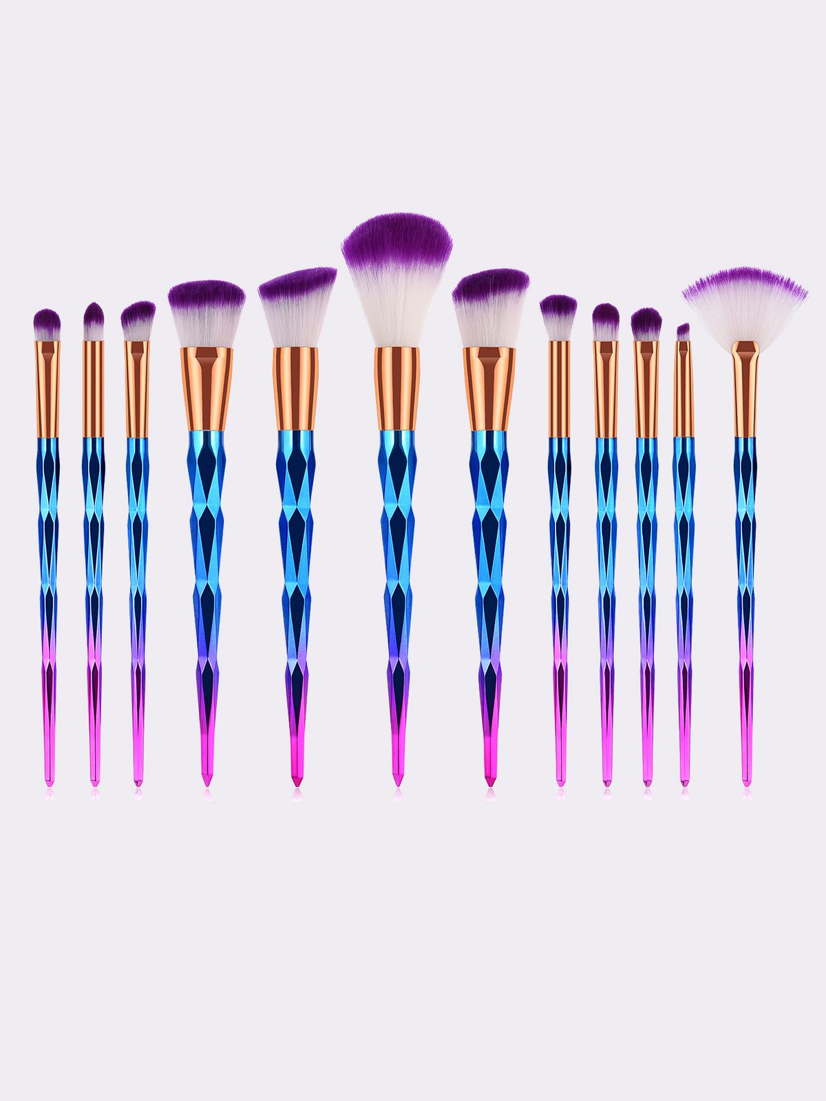 12 pcs multi-color makeup brush set_voghion.com