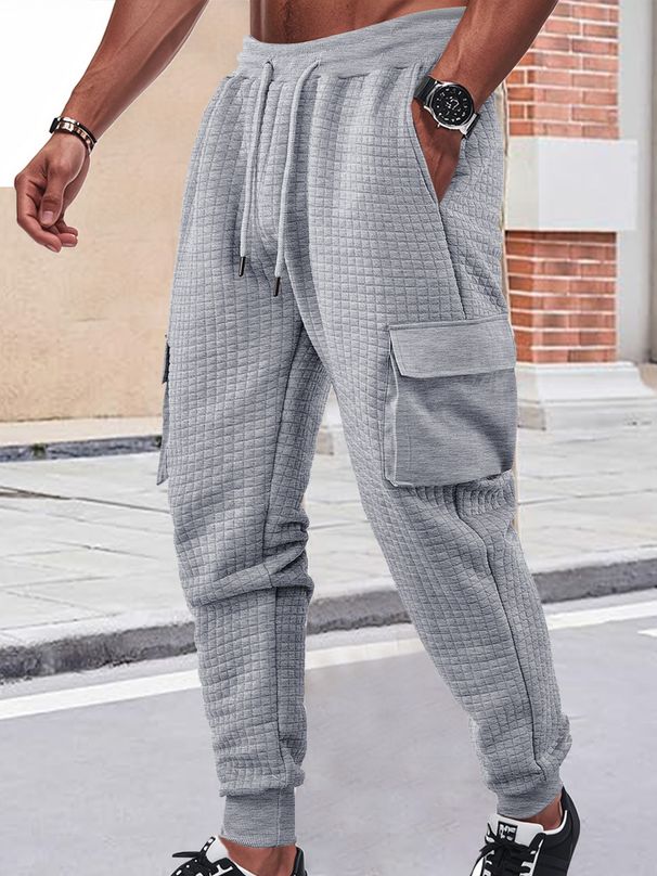 Men's Plaid Jogger Pants – Stylish Checkered Cargo Pants With Drawstring Waist & Belt Loops (6 Colors, S-XXXL)_voghion.com