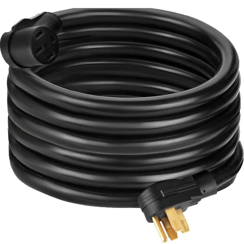VEVOR RV Power Cord 50Ft 40 Amp RV Extension Cord AWG8 40 Amp Rv Extension Cord Truck Trailer Motorhome Camper RV Cord Grip Handles Camper Trailer Power Supply Cable_voghion.com