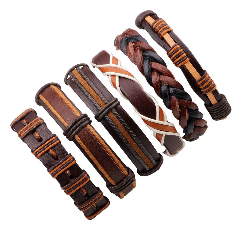 Mode kohudsvaxrep vävt armband Set med sex heta säljande smycken_voghion.com