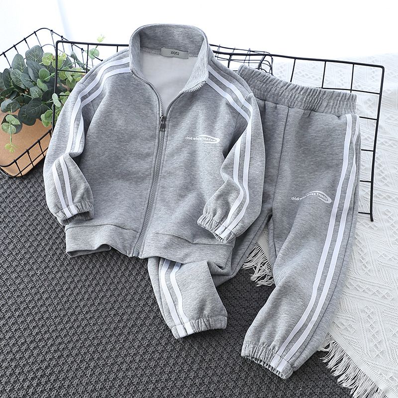 Set pentru copii 2024 Toamna Nouă Ediție Coreeană Hanorac Casual, Uniformă școlară sport la modă pentru băieți, Uniformă de clasă simplă_voghion.com