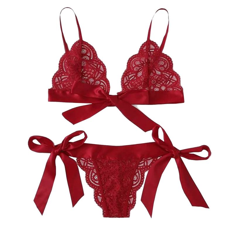 Sexy Lace Lin Set Sensual Women Hollow Out Transparent Women Erotic Underwear Set Porn Bra Sex G-string Panties_voghion.com