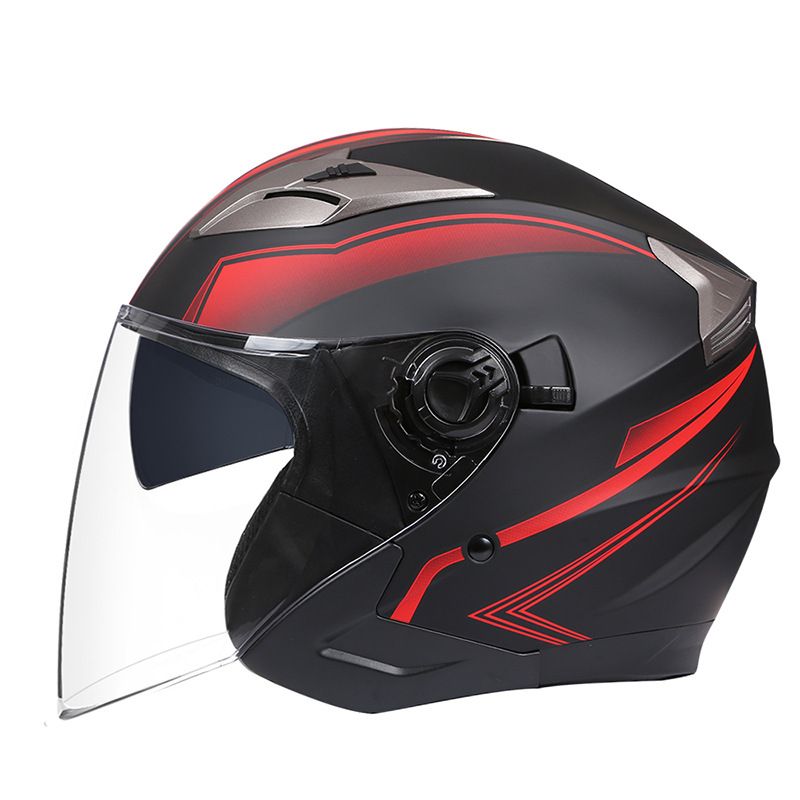 Batterie-Autohelm Erwachsener Vierjahreszeiten-Allzweck-Motorrad-Halbhelm Sommerreithelm_voghion.com